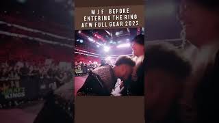 MJF interacts with a fan during his entrance at AEW Full Gear 2022 SaltOfTheEarth Shorts