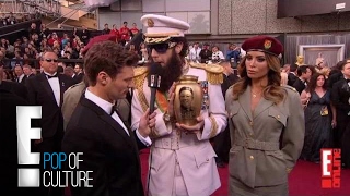 Sacha Baron Cohen Spills Ashes on Ryan Seacrest  2012 Oscars  E
