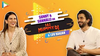 LOL  Sunny Singh PULLS Sonnalli Seygalls leg in this Interview  Jai Mummy Di  Luv Ranjan