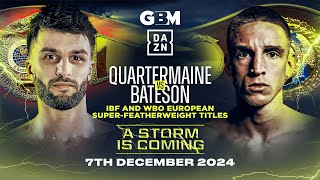 DANNY QUARTERMAINE VS JACK BATESON PRELIMS LIVESTREAM