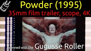 Powder 1995 35mm film trailer scope with hard matte 4K discolored