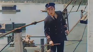 Silent Action  Steamboat Bill Jr 1928 Buster Keaton  Colorized Movie  Subtitles