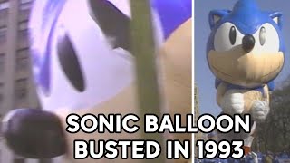Sonic the Hedgehog balloon busted at 1993 Macys Thanksgiving Day Parade