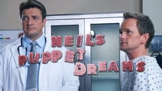 NEIL PATRICK HARRIS  NATHAN FILLION in DOCTORS OFFICE  Neils Puppet Dreams