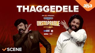 Thaggedhe Le ft Allu Arjun   Unstopabble with NBK  Rashmika  Sukumar  ahaVideoIN