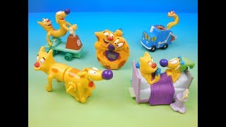 1999 NICKELODEONS CATDOG FULL SET OF 5 BURGER KING FIGURES COMPLETE COLLECTION VIDEO REVIEW