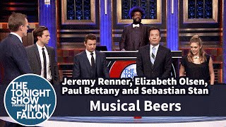 Musical Beers with Jeremy Renner Elizabeth Olsen Paul Bettany and Sebastian Stan