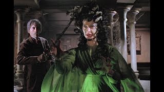 The Gorgon 1964  Peter Cushing and Christopher Lee confront Magaera