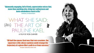 What She Said The Art Of Pauline Kael 2018  Full Documentary