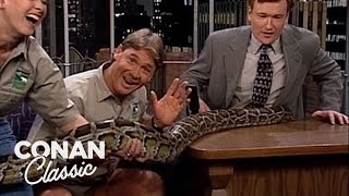 Steve Irwin Introduces Conan To A Crocodile  Late Night with Conan OBrien