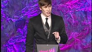 Dustin Lance Black Accepts the Award for 8 The Mormon Proposition at GLAAD Media Awards