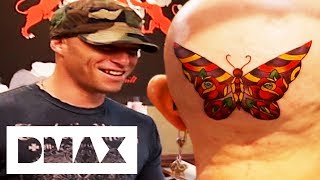 Ami James Tattoos Beautiful Butterfly For Woman With Alopecia  Miami Ink