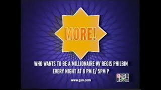 Game Show Network  Who Wants to Be a Millionaire with Regis Philbin promo More 2003