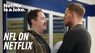 JJ Watt drops in on the cast of Tires  NFL on Netflix