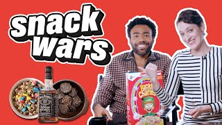 Donald Glover  Phoebe WallerBridge Eat American and UK Snacks  Snack Wars  LADbible