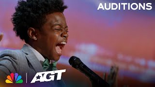 DCorey Johnson 11YearOld Covers Open Arms By Journey  Auditions  AGT 2023