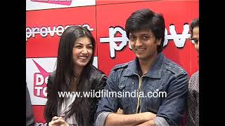 Ayesha Takia and Ritesh Deshmukh at a film De Taali promotion