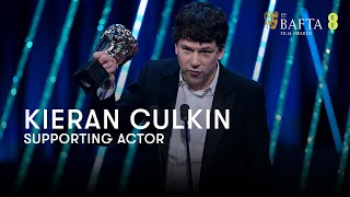 Jesse Eisenbergs hilarious speech for Kieran Culkins Supporting Actor win  BAFTA Film Awards