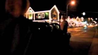 November Christmas John Corbett driving through Wolfville Christmas lights