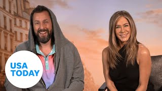 Jennifer Aniston leaves Adam Sandler midMurder Mystery 2 interview  ENTERTAIN THIS
