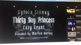 Thirty Day Princess 1934 Opening Credits