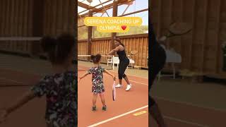 Serena Williams And Her Daughter Olympia Playing Tennis 
