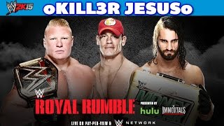 WWE Royal Rumble 2015 Brock Lesnar vs John Cena vs Seth Rollins Full Match I WWE 2K15 PS4  XBOX ONE