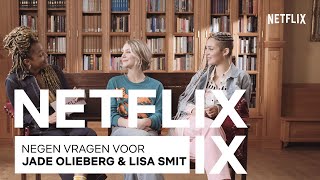 Ares Hoofdrolspelers Jade Olieberg  Lisa Smit Zitten Op De Bank Met Mandy Woelkens  Netflix