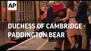 The Duchess of Cambridge dances with Paddington Bear