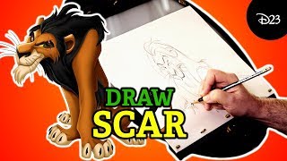 How to Draw Scar from The Lion King with Disney Legend Andreas Deja  Drawing with D23