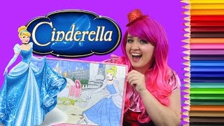 Coloring Cinderella Disney Princess GIANT Coloring Book Page Colored Pencil  KiMMi THE CLOWN