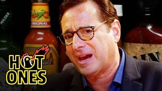 Bob Saget Hiccups Uncontrollably While Eating Spicy Wings  Hot Ones