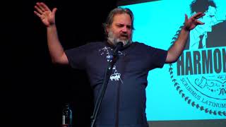 Dan Harmon records a video introduction for Rob Schrab