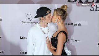 Justin Bieber Hailey Baldwin Kissing at Justin Bieber Seasons Premiere