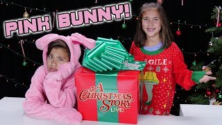 PINK BUNNY IN A BOX A Christmas Story LIVE Present Unboxing