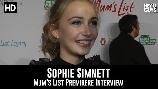 Sophie Simnett Mums List Premiere Interview