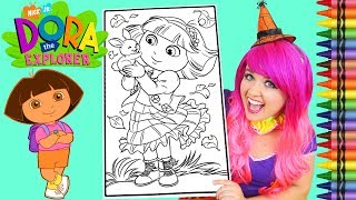 Coloring Dora The Explorer Autumn GIANT Coloring Book Page Crayola Crayons  KiMMi THE CLOWN