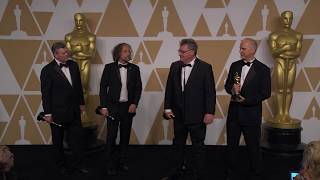 John Nelson Gerd Nefzer Paul Lambert and Richard R Hoover Oscars Backstage Interview 2018