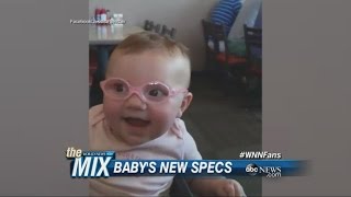 Baby Reacts to New Glasses  World News Now  ABC News