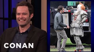 Bill Hader Cant Stop Smiling On The Set Of It 2  CONAN on TBS