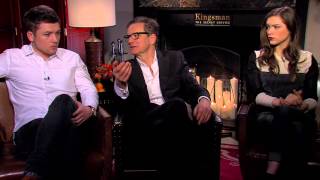 Kingsman The Secret Service Colin Firth Taron Egerton  Sophie Cookson Official Movie Interview