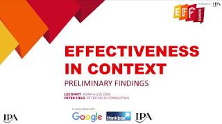 Media in Context Presentation  Les Binet and Peter Field at EffWeek 2017