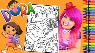 Coloring Dora The Explorer GIANT Coloring Book Page Crayola Crayons  KiMMi THE CLOWN