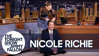 Nicole Richie Braids Jimmys Hair MidInterview While They Chat About Great News