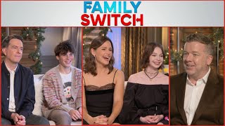 FAMILY SWITCH Interview Jennifer Garner Emma Myers Ed Helms Brady Noon McG  Emma Talks Wenclair