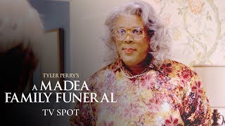 Tyler Perrys A Madea Family Funeral 2019 Official TV Spot Respects  Tyler Perry Cassi Davis