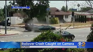 Security Video Shows Actor Danny Trejo Running To Help After Rollover Accident Traps Woman Child In