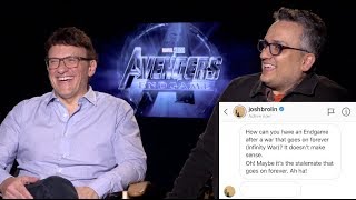 Avengers Endgame interviews  Anthony and Joe Russo answer a fan question from Josh Brolin