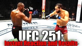 UFC 251 Kamaru Usman vs Jorge Masvidal Reaction and Results