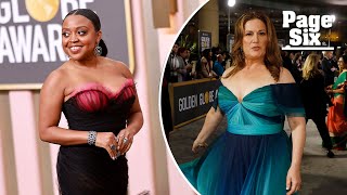 Quinta Brunson Ana Gasteyer compare cleavage at Golden Globes 2023  Page Six